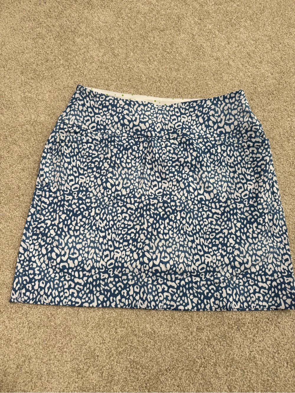Blue and White Printed Women's Golf Skirt
